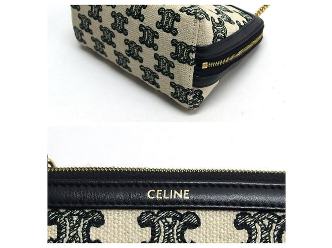 Céline Celine Triomphe All-Over Chain Clutch Bag - view 4