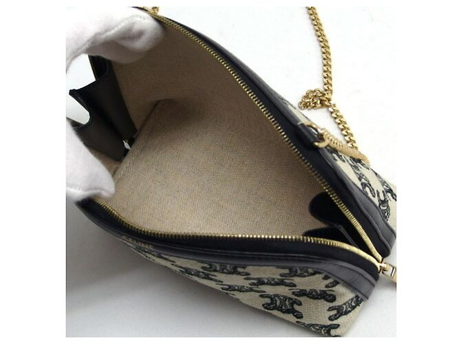 Céline Celine Triomphe All-Over Chain Clutch Bag - view 5