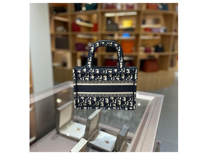 Dior Book Tote Mini Blue Oblique Canvas Handtasche - Ansicht 2