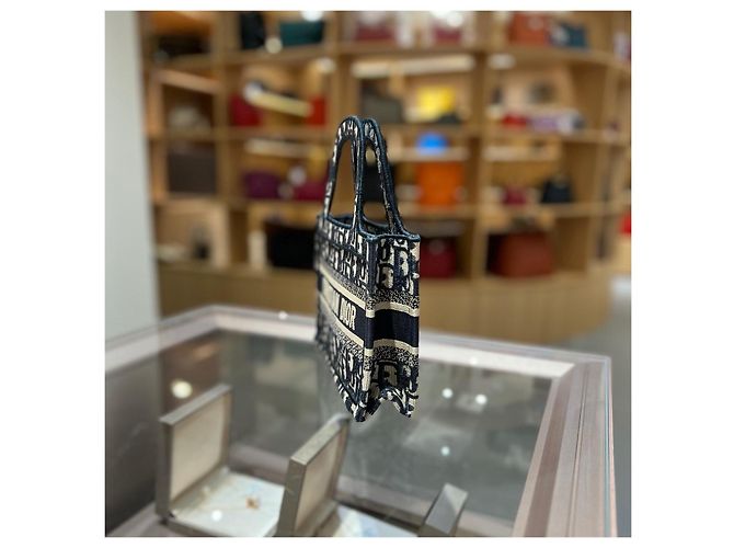 Dior Book Tote Mini Blue Oblique Canvas Handtasche - Ansicht 3