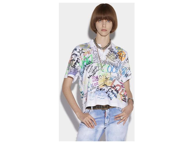 Polo DSQUARED2 con stampa Graffiti - vista 5
