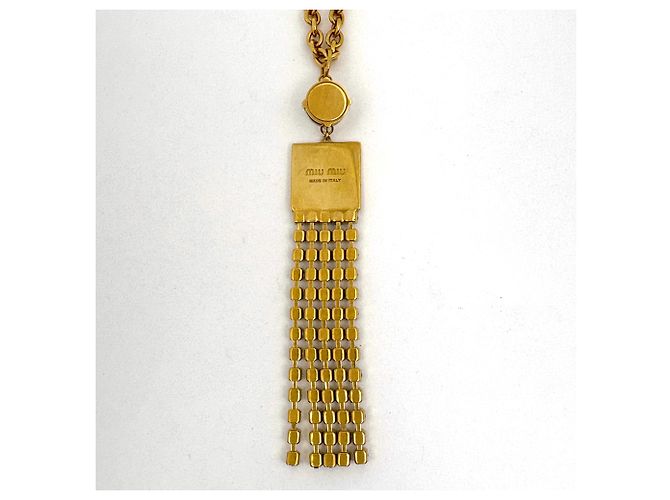 Collana lunga Miu Miu Logo con strass - vista 2