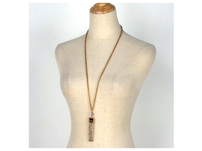 Collana lunga Miu Miu Logo con strass - vista 4