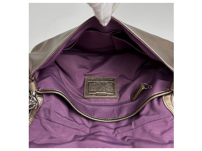 Borsa a tracolla Coach in pelle dorata - vista 10