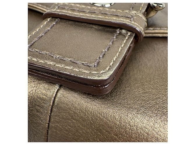 Borsa a tracolla Coach in pelle dorata - vista 4