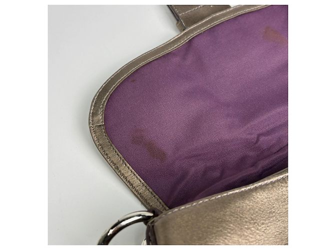 Borsa a tracolla Coach in pelle dorata - vista 9