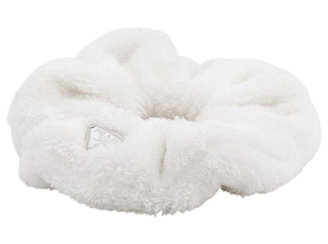 Scrunchie Prada in cotone terry con triangolo - vista 2