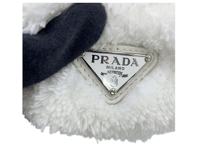 Scrunchie Prada in cotone terry con triangolo - vista 6