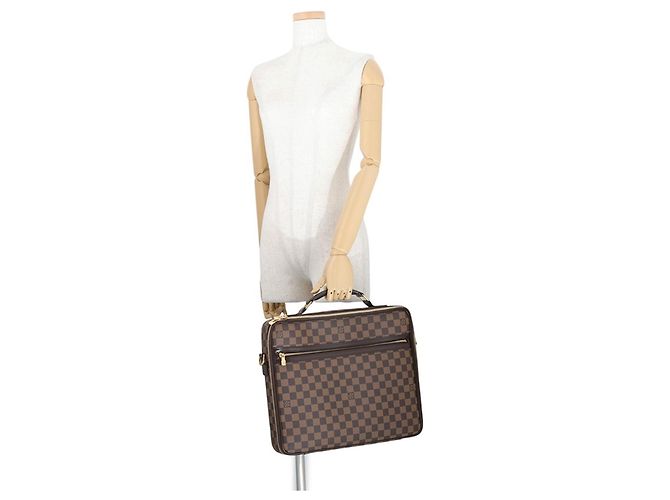 Sac à main Louis Vuitton Damier Ebene Porte Ordinateur Savannah - vue 4