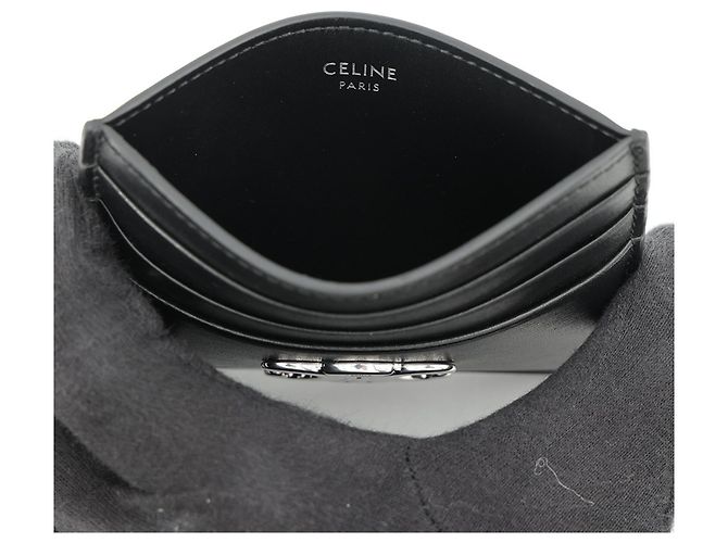 Triomphe Céline Tarjetero de piel negra Celine - vista 4