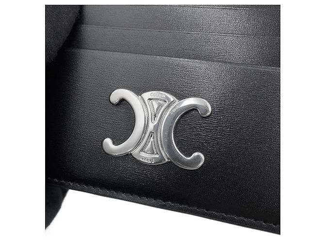 Triomphe Céline Tarjetero de piel negra Celine - vista 9