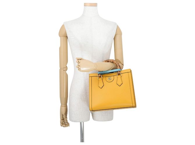 Borsa a mano Gucci Diana Small Tote in pelle e bambù - vista 4
