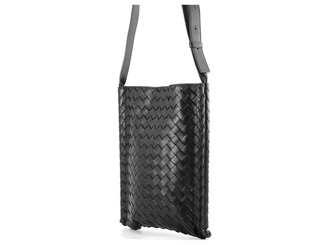 Borsa a tracolla Bottega Veneta in pelle nera - vista 2