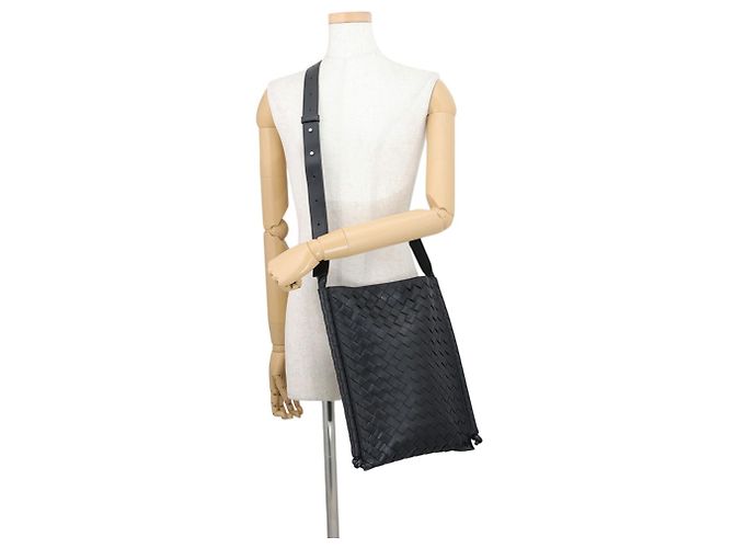 Borsa a tracolla Bottega Veneta in pelle nera - vista 4