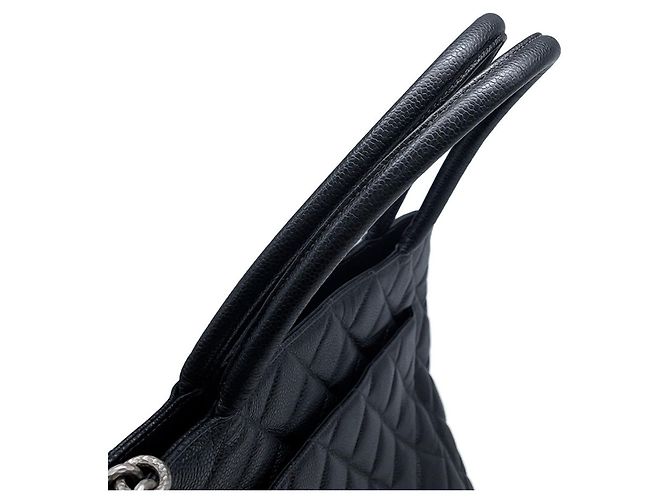 Borsa Tote Chanel in pelle di vitello martellata nera - vista 10