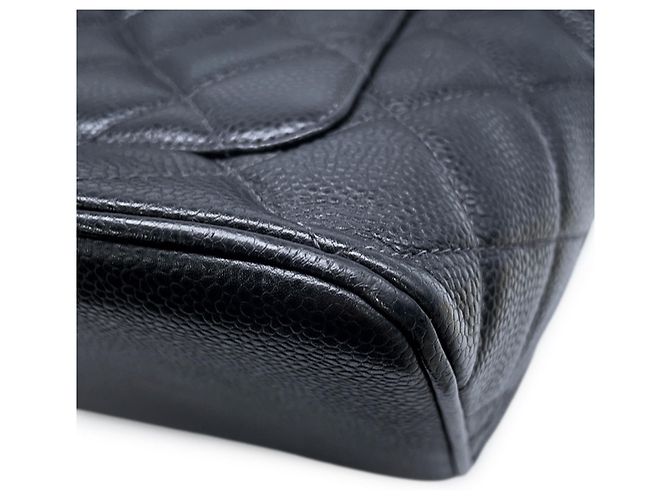 Borsa Tote Chanel in pelle di vitello martellata nera - vista 8