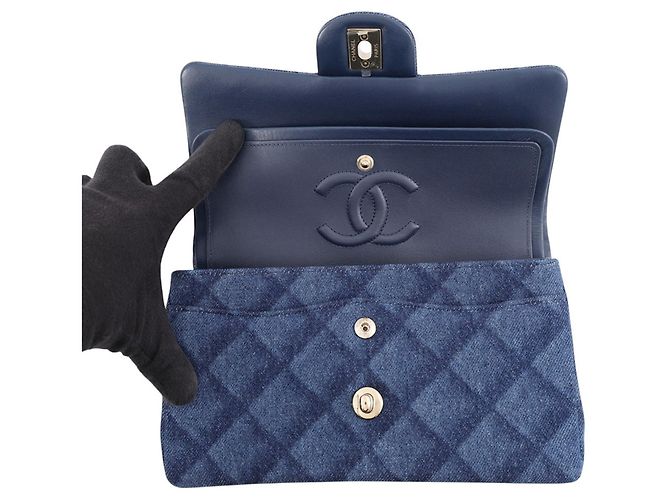 Chanel Denim Schultertasche mit Kette - Ansicht 6