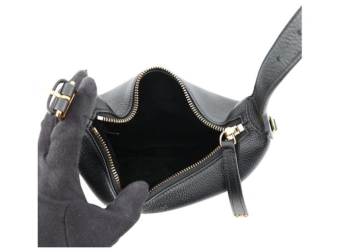 Céline Borsa a mano Celine Teen Lulu in pelle nera - vista 6