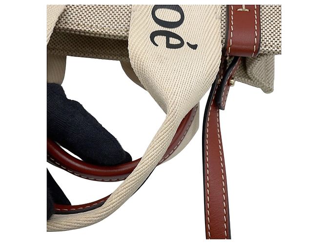 Chloé Woody Tote Small Handtasche aus Canvas - Ansicht 11