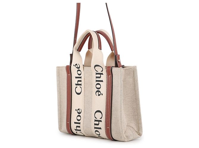 Chloé Woody Tote Small Handtasche aus Canvas - Ansicht 2