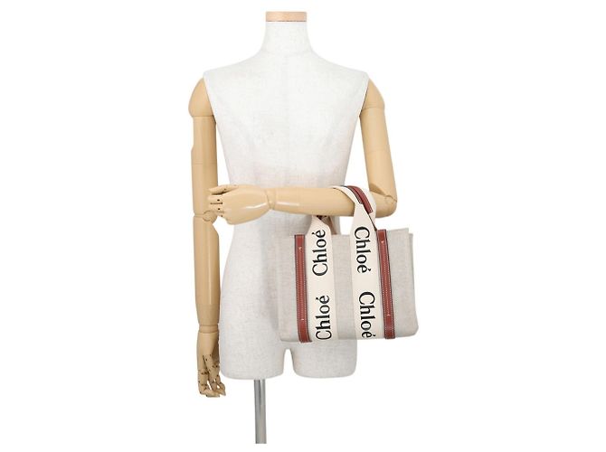 Chloé Woody Tote Small Handtasche aus Canvas - Ansicht 4