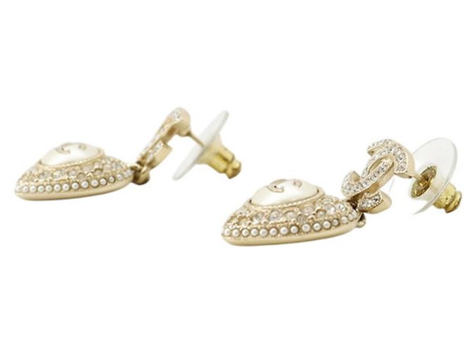 Orecchini Chanel cuore strass - vista 2