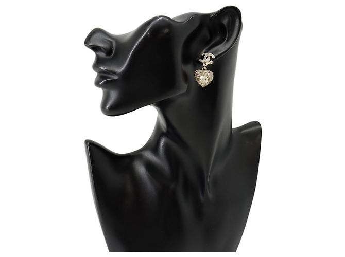 Orecchini Chanel cuore strass - vista 4