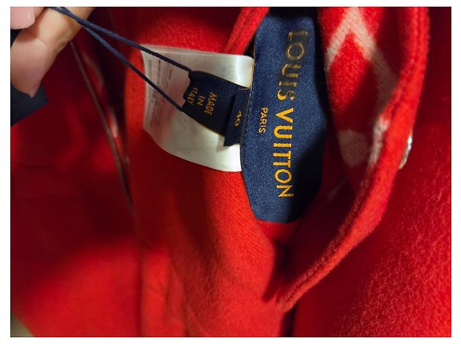 Louis Vuitton Parka Coat Red Wool - vista 8