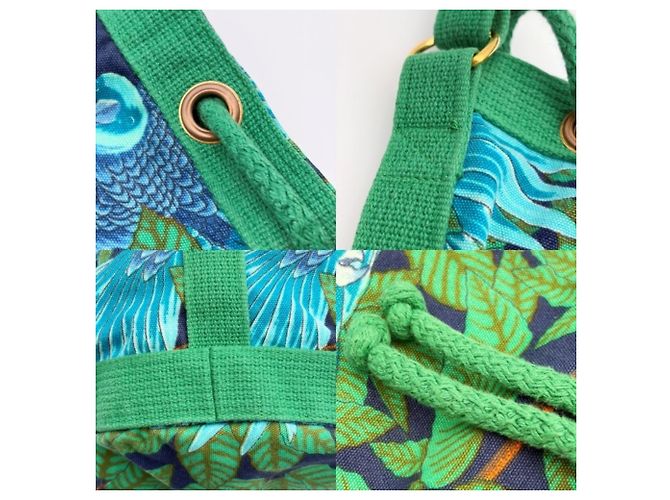 Hermès Sac à épaule à cordon Hermes Bird Print - vue 13