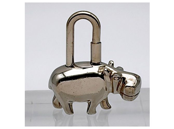 Hermès Hermes Cadena Charm Hippopotamus Metal Silver Padlock 2005 Limited Edition - vista 3
