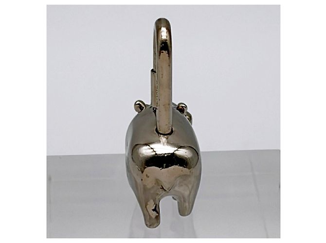 Hermès Hermes Cadena Charm Hippopotamus Metal Silver Padlock 2005 Limited Edition - vista 6