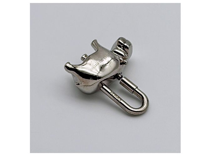 Hermès Hermes Cadena Charm Hippopotamus Metal Silver Padlock 2005 Limited Edition - vista 9