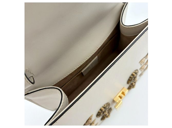 Sac à main Gucci Sylvie Cuir Toile Bleu Marine Rouge Blanc - vue 18