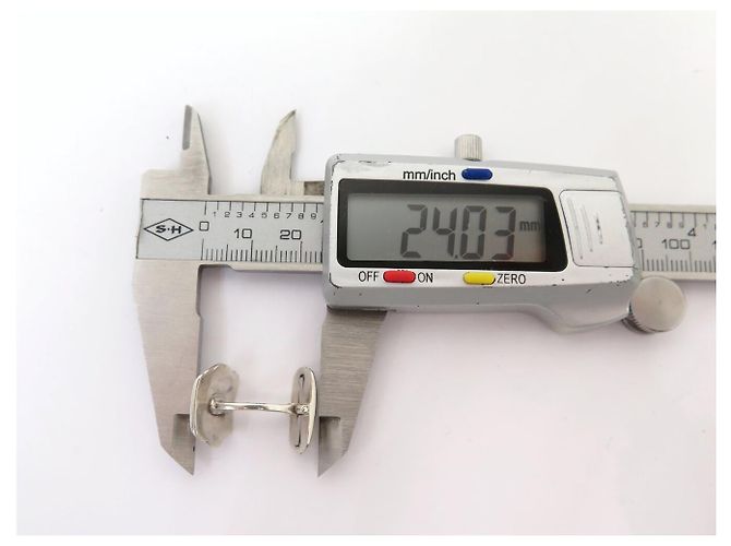 Hermès GEMELLI VINTAGE HERMES H GEOMETRIQUE LASSERRE ARGENTO 925 - vista 10