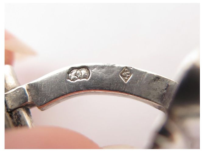 Hermès GEMELLI VINTAGE HERMES H GEOMETRIQUE LASSERRE ARGENTO 925 - vista 6