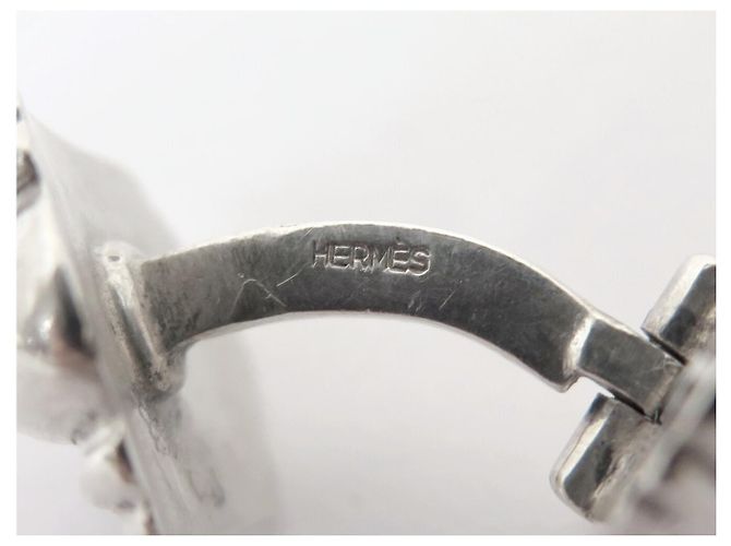 Hermès GEMELLI VINTAGE HERMES H GEOMETRIQUE LASSERRE ARGENTO 925 - vista 7