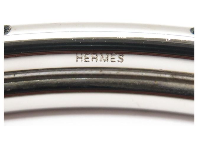 Hermès BRACCIALE HERMES ATAME PELLE ACCIAIO PALLADIATO NODO MARRIN PLAT + SCATOLA BANGLE - vista 6