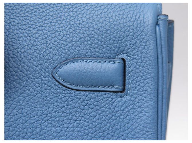 Hermès BORSA A MANO HERMES BIRKIN 35 NUOVA PELLE TAURILLON CLEMENCE BLU & TWILLY - vista 20