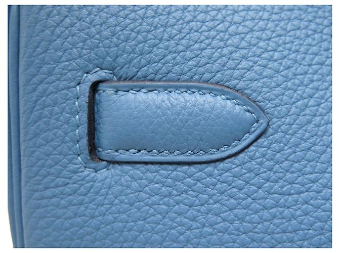 Hermès BORSA A MANO HERMES BIRKIN 35 NUOVA PELLE TAURILLON CLEMENCE BLU & TWILLY - vista 21