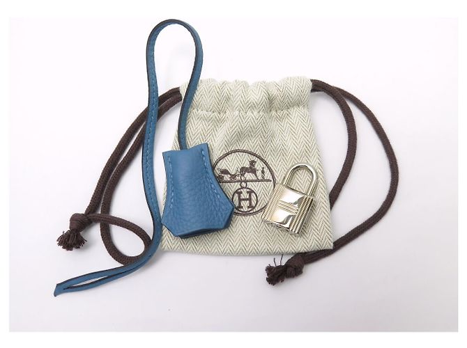 Hermès BORSA A MANO HERMES BIRKIN 35 NUOVA PELLE TAURILLON CLEMENCE BLU & TWILLY - vista 27