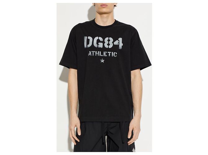 T-shirt Dolce & Gabbana DG84 Athletic Logo Nera in Cotone - vista 2
