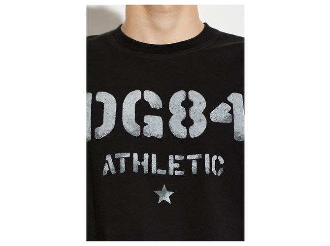 T-shirt Dolce & Gabbana DG84 Athletic Logo Nera in Cotone - vista 4