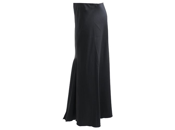 Falda midi asimétrica The Row en acetato negro - vista 2