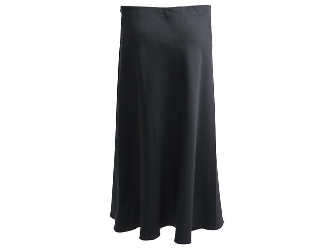 Falda midi asimétrica The Row en acetato negro - vista 3