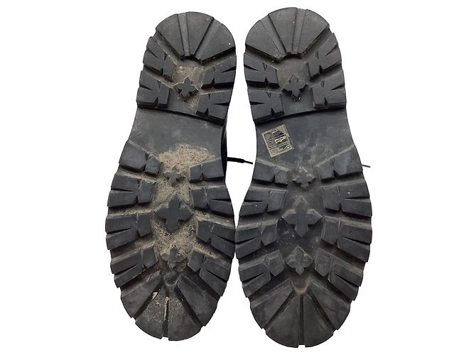Moncler Lace-up Wedge Boots in Black Leather - view 10