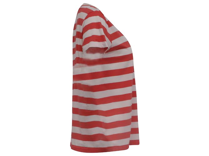 T-shirt a V a righe Ralph Lauren in cotone multicolore - vista 3