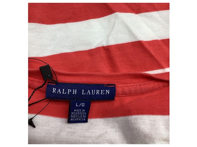 T-shirt a V a righe Ralph Lauren in cotone multicolore - vista 7