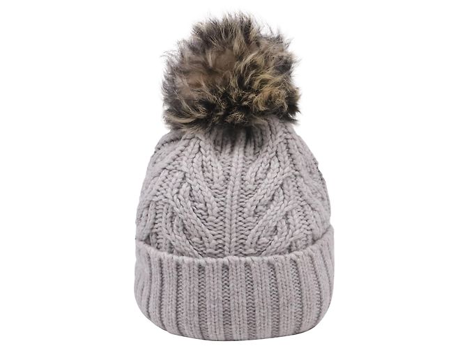 UGG Pom-Pom Strickmütze aus grauer Wolle - Ansicht 2