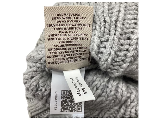 UGG Pom-Pom Strickmütze aus grauer Wolle - Ansicht 7