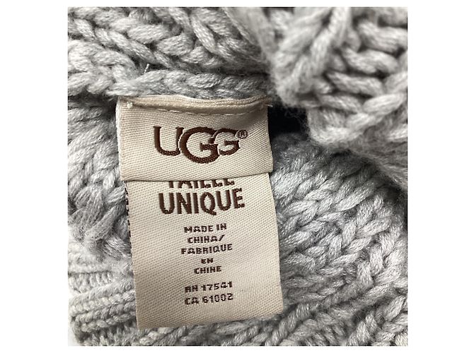 UGG Pom-Pom Strickmütze aus grauer Wolle - Ansicht 8